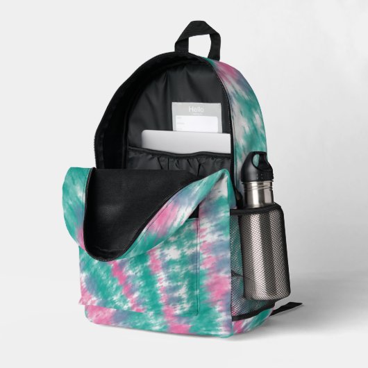 Tie Dye Bedrukte Rugzak (Achterkan Hoek Rechts (Open))