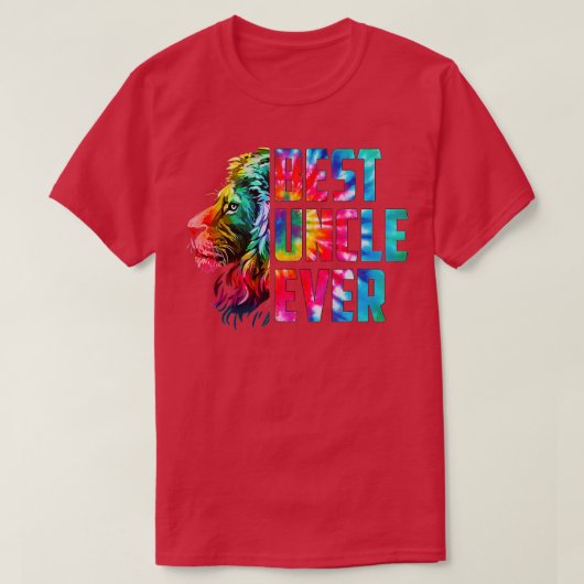 Tie Dye Best Uncle Ever Lion Funny Uncle Fathers D T-shirt (Design voorkant)