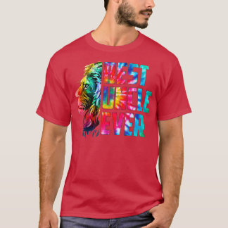 Tie Dye Best Uncle Ever Lion Funny Uncle Fathers D T-shirt