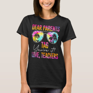 Tie Dye Beste ouders Label je vorige dag Scho T-shirt