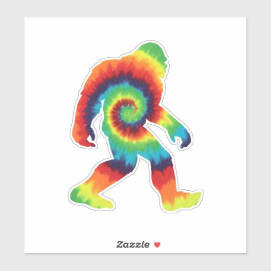 Tie Dye Bigfoot Sticker (Vel)