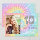 Tie Dye Birthday Invitation 10th Birthday Kaart (Voorkant / Achterkant)