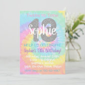 Tie Dye Birthday Invitation 13th Birthday Kaart (Staand voorkant)
