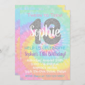 Tie Dye Birthday Invitation 13th Birthday Kaart (Voorkant / Achterkant)