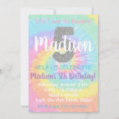Tie Dye Birthday Invitation 5th Birthday Kaart (Voorkant)