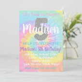 Tie Dye Birthday Invitation 5th Birthday Kaart (Staand voorkant)