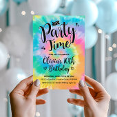 Tie Dye Birthday Invitation, Rainbow Tie Dye Kaart