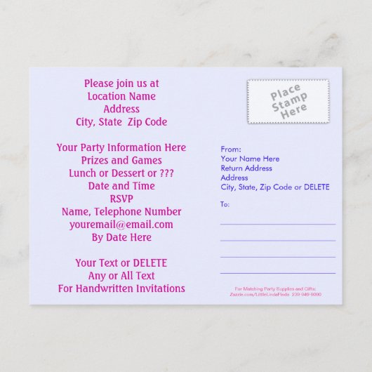 Tie Dye Birthday Jouw tekst personaliseren Uitnodiging Briefkaart (Achterkant)