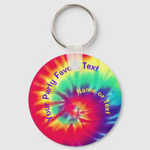 Tie Dye Birthday Party bevoordeelt PERSONALIZE Sle Sleutelhanger