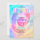 Tie Dye Birthday Party Bright Tie Dye Hippy Party Kaart (Voorkant)