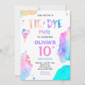 Tie Dye Birthday Party Bright Tie Dye Hippy Party Kaart (Voorkant)