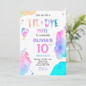 Tie Dye Birthday Party Bright Tie Dye Hippy Party Kaart (Staand voorkant)