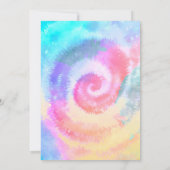 Tie Dye Birthday Party Bright Tie Dye Hippy Party Kaart (Achterkant)