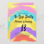 Tie Dye Birthday Party Colorful Rainbow Art Kaart (Voorkant / Achterkant)