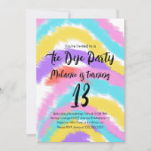 Tie Dye Birthday Party Colorful Rainbow Kaart (Voorkant)