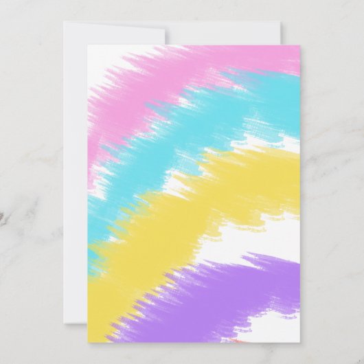 Tie Dye Birthday Party Colorful Rainbow Kaart (Achterkant)