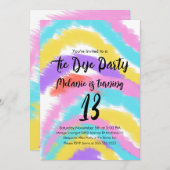Tie Dye Birthday Party Colorful Rainbow Kaart (Voorkant / Achterkant)