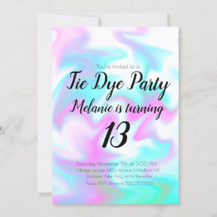 Tie Dye Birthday Party Colorful Snoep Kaart