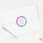 Tie Dye Birthday Party Dank u wel voor Ronde Sticker (Envelop)