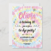 Tie Dye Birthday Party Kaart (Voorkant)