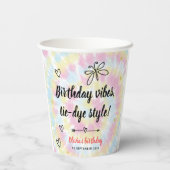 Tie Dye Birthday Party Papieren Bekers (Achterkant)