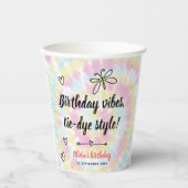 Tie Dye Birthday Party Papieren Bekers (Voorkant)