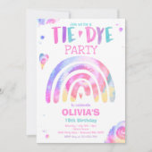 Tie Dye Birthday Party Pastel Tie Dye Hippy Party Kaart (Voorkant)