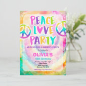 Tie Dye Birthday Party Pastel Tie Dye Hippy Party Kaart (Staand voorkant)