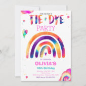 Tie Dye Birthday Party Pastel Tie Dye Hippy Party Kaart (Voorkant)