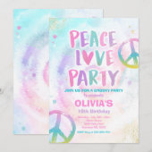 Tie Dye Birthday Party Pastel Tie Dye Hippy Party Kaart (Voorkant / Achterkant)