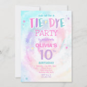 Tie Dye Birthday Party Pastel Tie Dye Hippy Party Kaart (Voorkant)