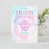 Tie Dye Birthday Party Pastel Tie Dye Hippy Party Kaart (Staand voorkant)
