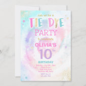 Tie Dye Birthday Party Pastel Tie Dye Hippy Party Kaart (Voorkant)