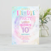 Tie Dye Birthday Party Pastel Tie Dye Hippy Party Kaart (Staand voorkant)