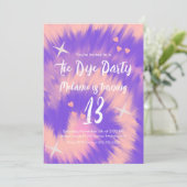 Tie Dye Birthday Party Retro Groovy Kaart (Staand voorkant)
