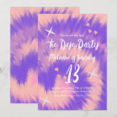 Tie Dye Birthday Party Retro Groovy Kaart (Voorkant / Achterkant)