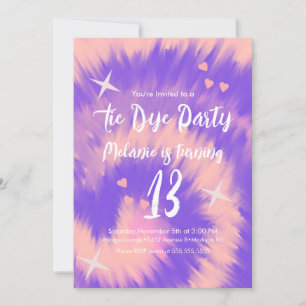Tie Dye Birthday Party Retro Groovy Kaart