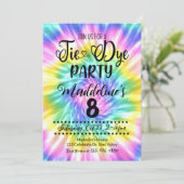 Tie Dye Birthday, Tie Dye Party Kaart (Staand voorkant)