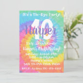 Tie Dye Birthday Uitnodiging (Staand voorkant)