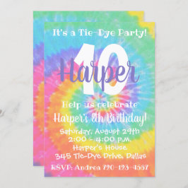 Tie Dye Birthday Uitnodiging