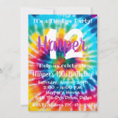 Tie Dye Birthday Uitnodiging (Voorkant)