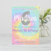 Tie Dye Birthday Uitnodiging 6e verjaardag (Staand voorkant)