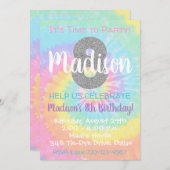 Tie Dye Birthday Uitnodiging 8e verjaardag (Voorkant / Achterkant)