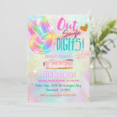 Tie Dye Birthday Uitnodiging vrede uit één enkel c (Staand voorkant)