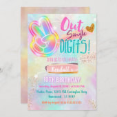 Tie Dye Birthday Uitnodiging vrede uit één enkel c (Voorkant / Achterkant)