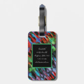 Tie Dye Black Diagonal Bagagelabel (Achterkant verticaal)