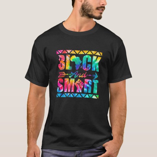 Tie Dye Black en Smart Junenth Black History Mont T-shirt (Voorkant)
