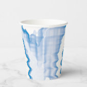 Tie dye Blauw wit werveling funky retro patroon Papieren Bekers (Rechts)