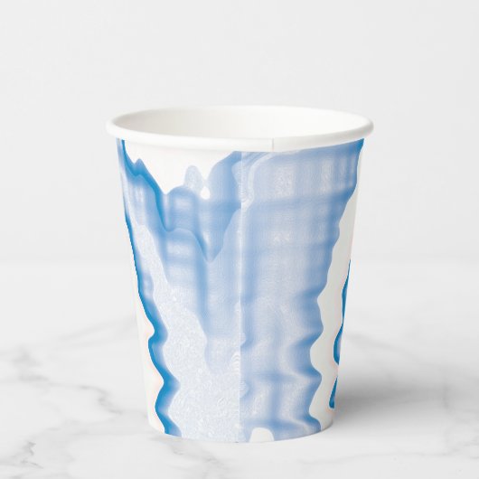 Tie dye Blauw wit werveling funky retro patroon Papieren Bekers (Rechts)