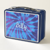 Tie Dye Blue Blauwgroen Paarse Kleurrijke Patroon  (Achterkant)